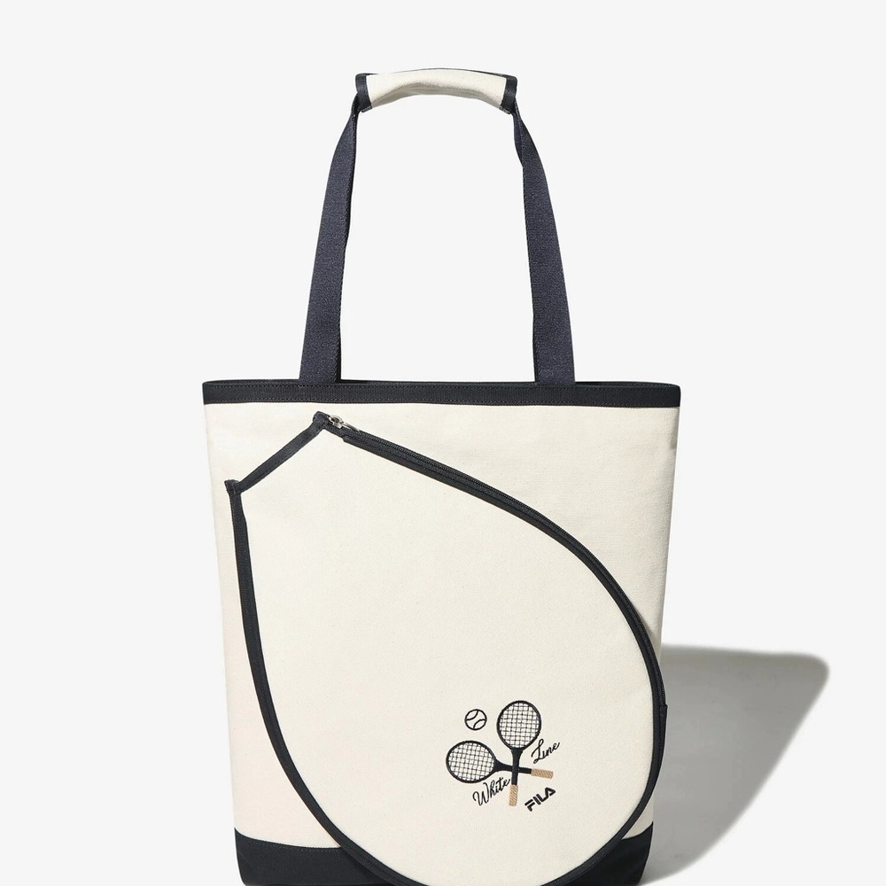FILA Cream and Black Tennis Tote Bag